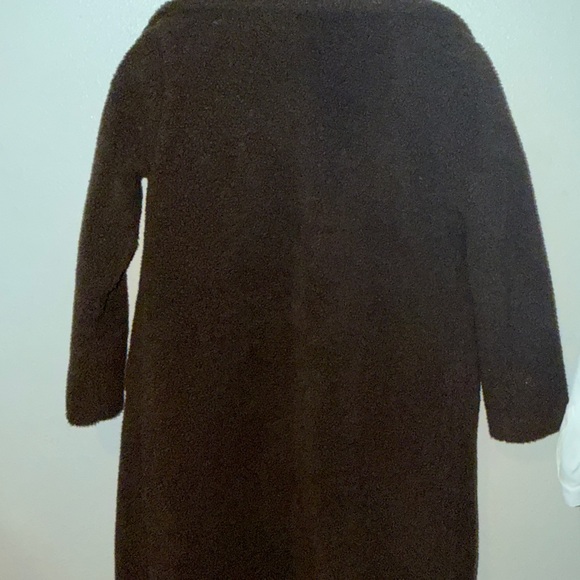 Brown Teddy Coat Sherpa Faux Shearling Mid Length STOOSH Size S - Picture 5 of 9